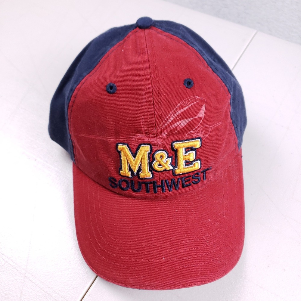C&A Sportswear M&E Southwest Hat Cap Mens OSFA Two Tone Red Blue Aviation Retro